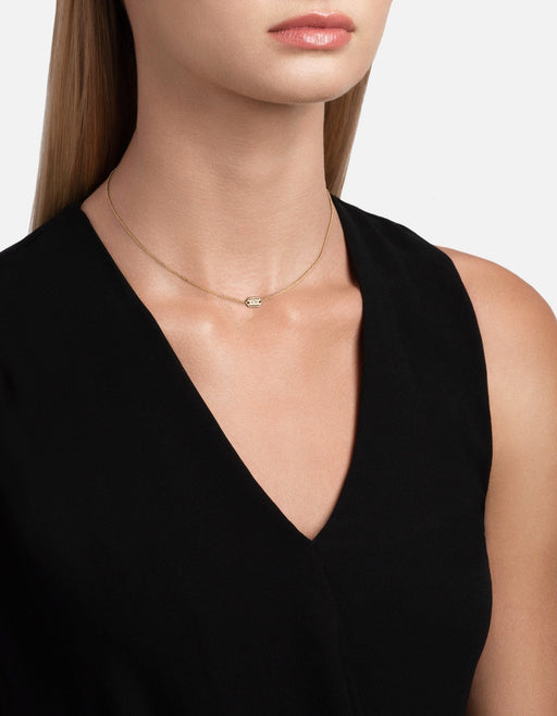 Miansai Necklaces Luna Necklace, 14k Gold Baguette Pavé Polished Gold/Baguette Pave / 16-18 in.