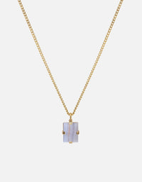 Miansai Necklaces Lennox White Agate Necklace, Gold Vermeil White / 18 in. / Monogram: No