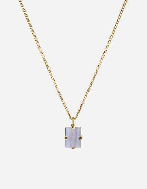 Miansai Necklaces Lennox White Agate Necklace, Gold Vermeil White / 18 in. / Monogram: No