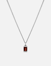 Miansai Necklaces Valor Garnet Necklace, Sterling Silver Red / 21 in.