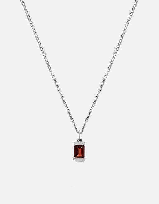 Miansai Necklaces Valor Garnet Necklace, Sterling Silver Red / 21 in.