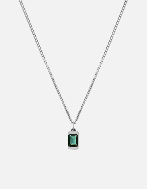 Miansai Necklaces Valor Quartz Necklace, Sterling Silver Green / 21 in.