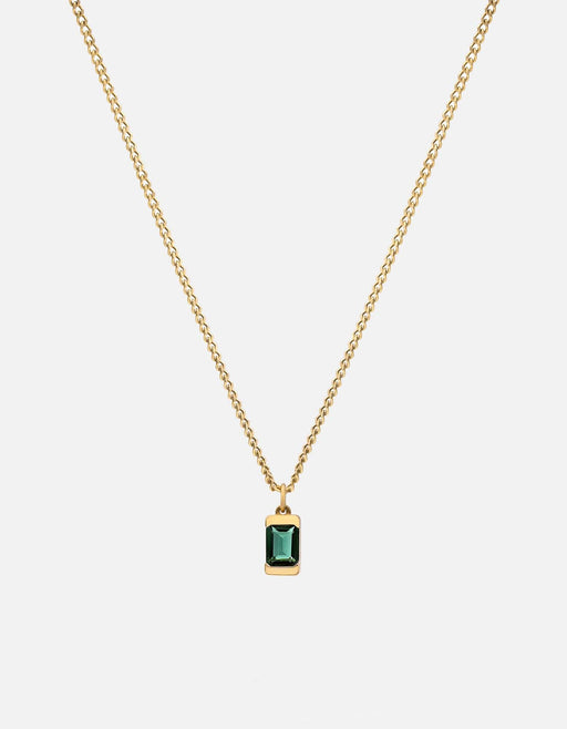 Miansai Necklaces Valor Quartz Necklace, 14k Gold Green / 21 in.
