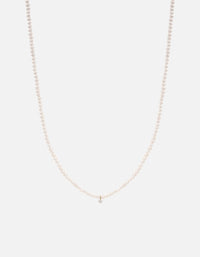 Miansai Necklaces Nava Pearl Necklace, 14k Gold Pavé Polished Yellow Gold w/Pearl / 15-18 in.