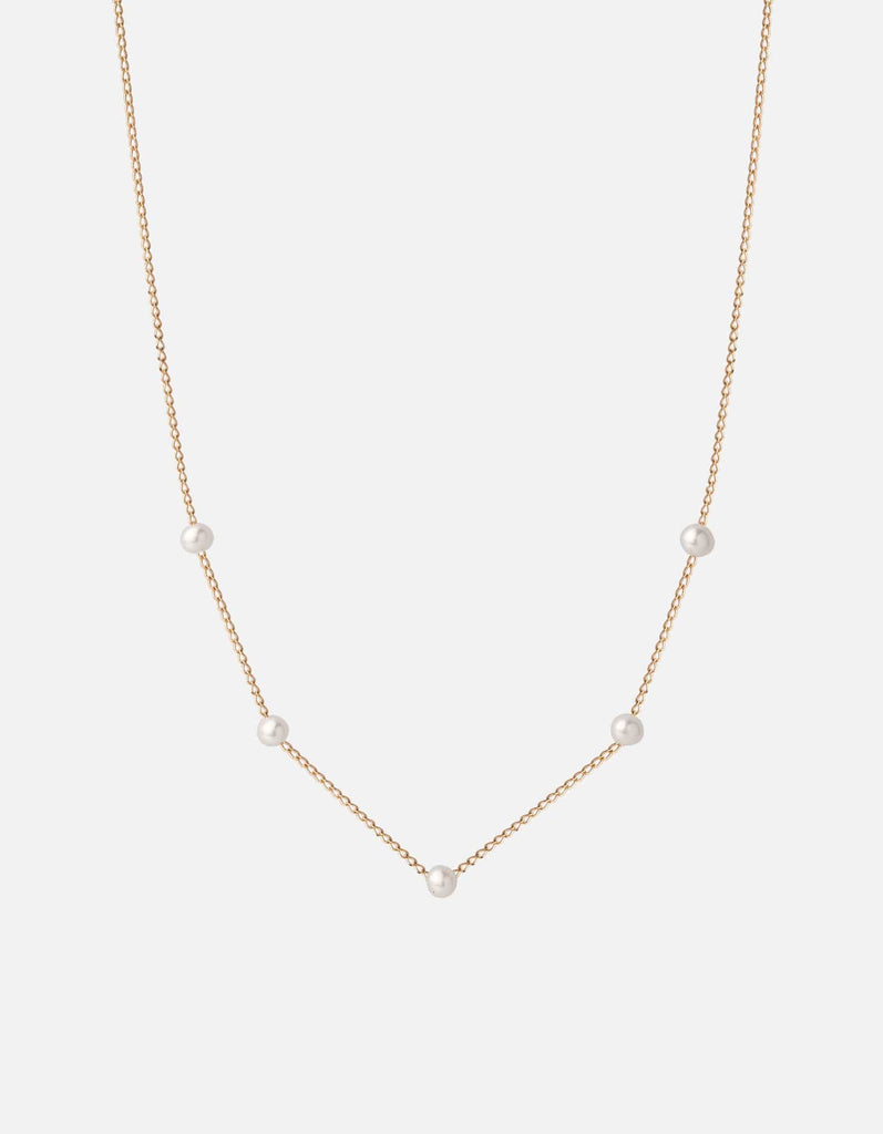 Miansai Necklaces Tiana Pearl Necklace, 14k Gold Polished Yellow Gold w/Pearl / 15-18 in.