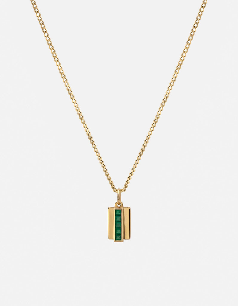 Miansai Necklaces Vertigo Agate Necklace, Gold Vermeil Green / 21 in.