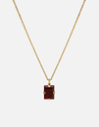 Miansai Necklaces Lennox Cornelian Necklace, Gold Vermeil Red / 24 in. / Monogram: No