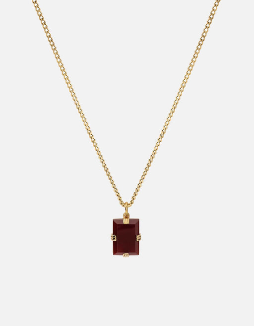 Miansai Necklaces Lennox Cornelian Necklace, Gold Vermeil Red / 24 in. / Monogram: No