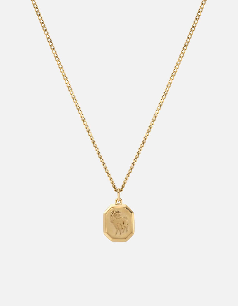 Miansai Necklaces Zodiac Nyle Necklace, Gold Vermeil Aries/Polished Gold / 18 in. / Monogram: No