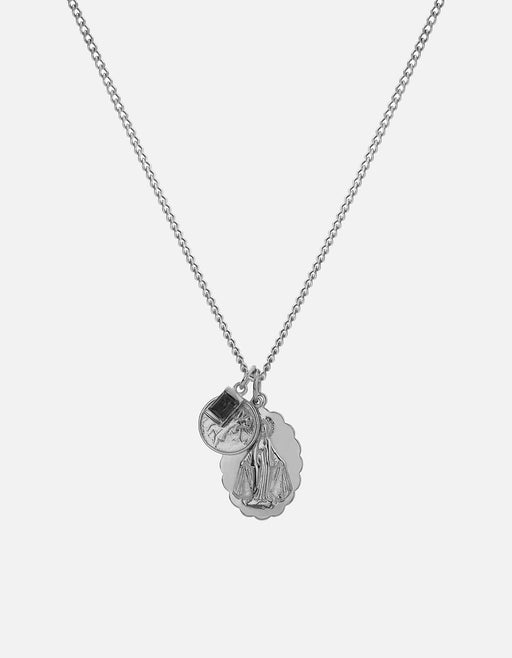 Miansai Necklaces Mini Saints Onyx Trilogy Necklace, Sterling Silver Black / 18 in.