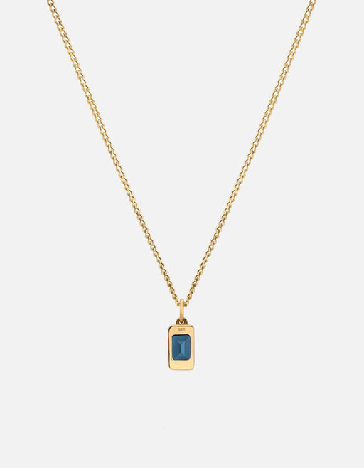 Miansai Necklaces Valor Blue Topaz Necklace, Gold Vermeil Blue / 21 in.