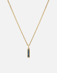 Miansai Necklaces Slim Totem Topaz Necklace, Gold Vermeil Blue / 21 in.