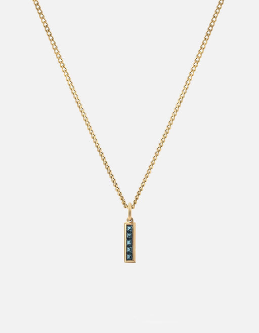 Miansai Necklaces Slim Totem Topaz Necklace, Gold Vermeil Blue / 18 in.