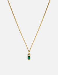Miansai Necklaces Everett Quartz Necklace, Gold Vermeil/Baguette Sapphire Green / 18 in.