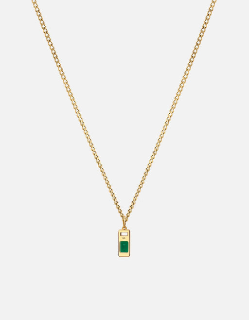 Miansai Necklaces Everett Quartz Necklace, Gold Vermeil/Baguette Sapphire Green / 18 in.