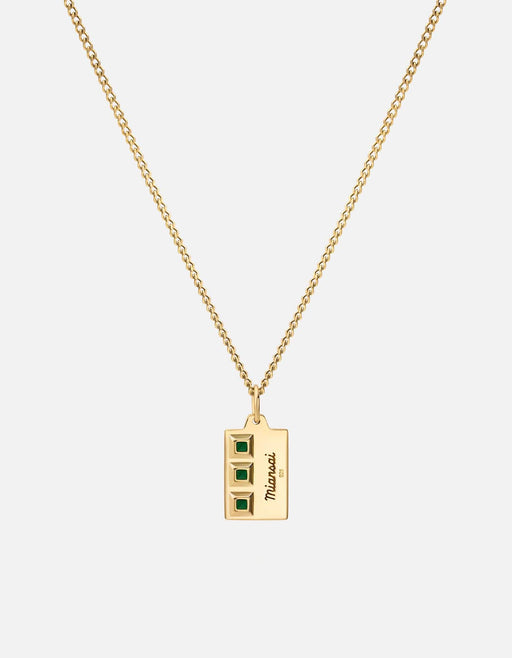 Miansai Necklaces Virgil Agate Necklace, Gold Vermeil Green / 24 in.