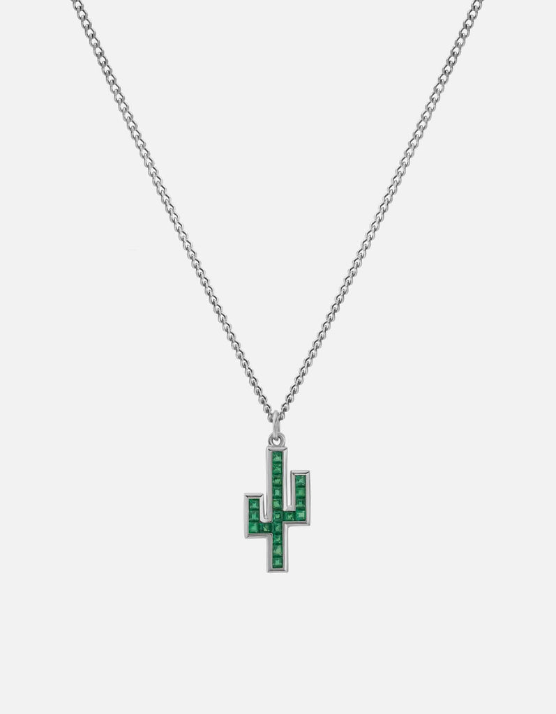 Miansai Necklaces Cactus Onyx Necklace, Sterling Silver Green / 24 in.
