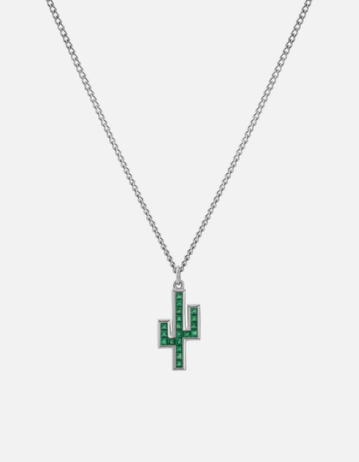 Miansai Necklaces Cactus Onyx Necklace, Sterling Silver Green / 24 in.