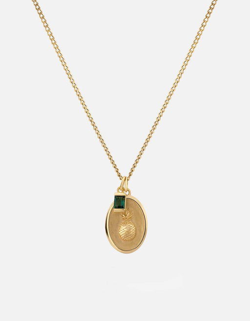 Miansai Necklaces Pina Agate Necklace, Gold Vermeil Green / 18 in. / Monogram: No