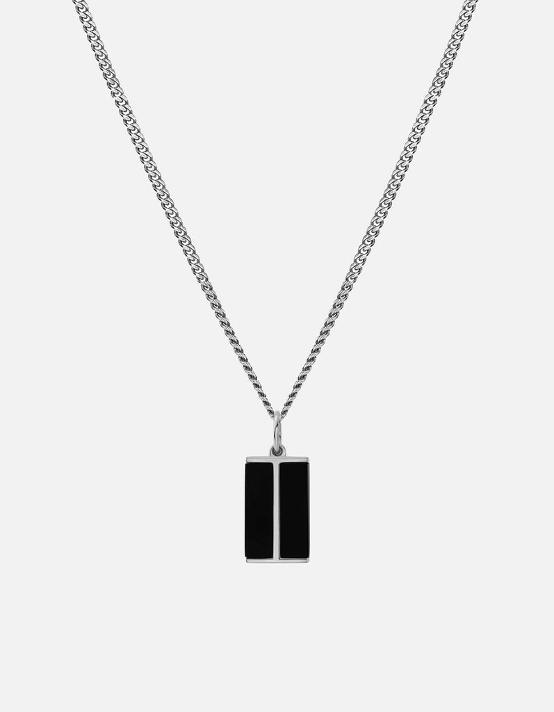 Miansai Necklaces Duo Onyx Pendant Necklace, Sterling Silver Black / 21 in.