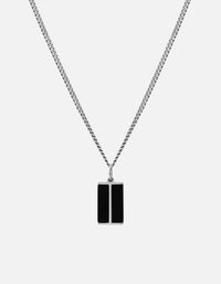 Miansai Necklaces Duo Onyx Pendant Necklace, Sterling Silver Black / 21 in.