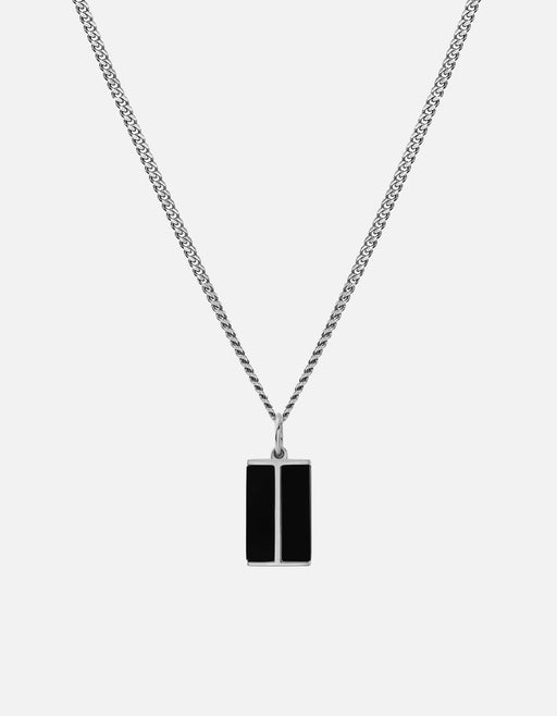 Miansai Necklaces Duo Onyx Pendant Necklace, Sterling Silver Black / 21 in.