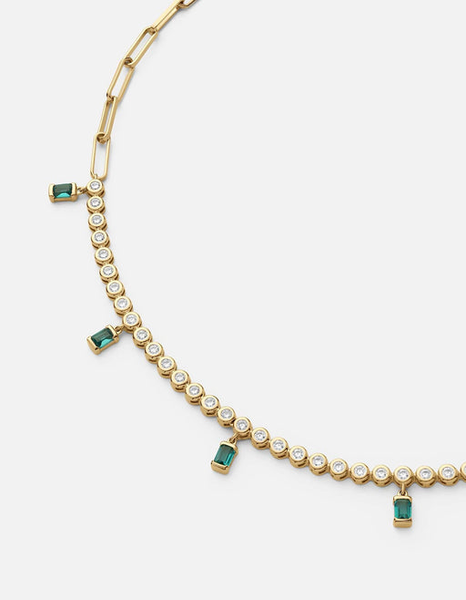 Miansai Necklaces Alta Choker, Gold Vermeil w/Topaz & Emeralds Green / 15in.