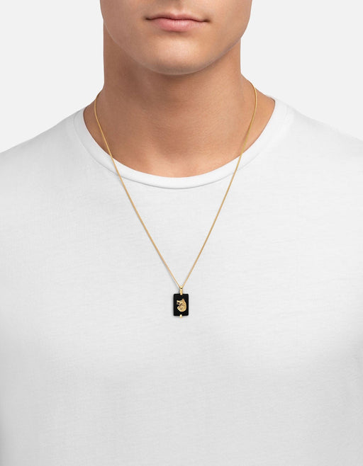 Miansai Necklaces Wolf Onyx Necklace, Gold Vermeil Black / 24 in.