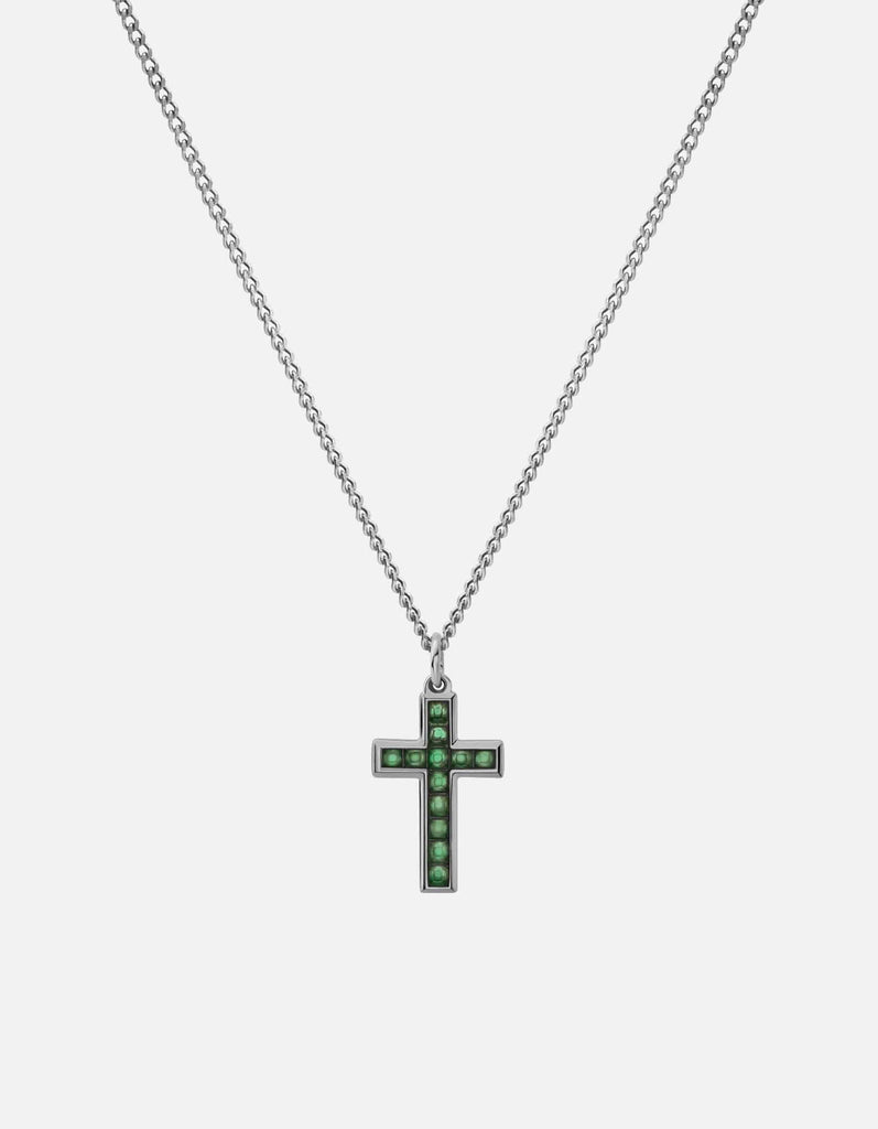 Miansai Necklaces Kruse Agate Necklace, Sterling Silver Green / 24 in.