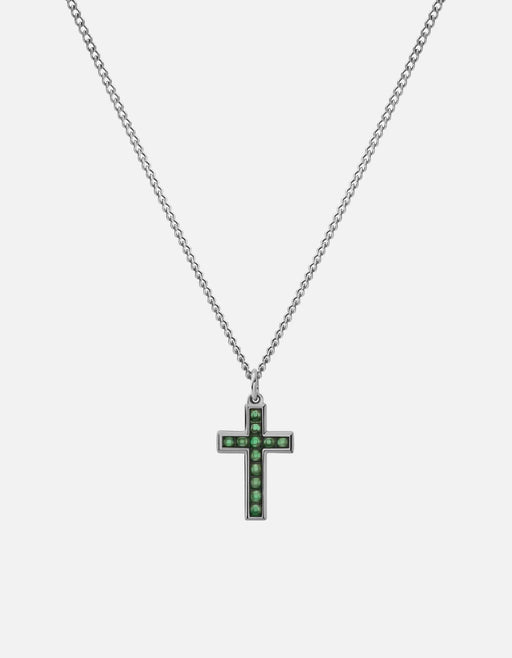 Miansai Necklaces Kruse Agate Necklace, Sterling Silver Green / 24 in.