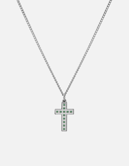 Miansai Necklaces Kruse Agate Necklace, Sterling Silver Green / 24 in.