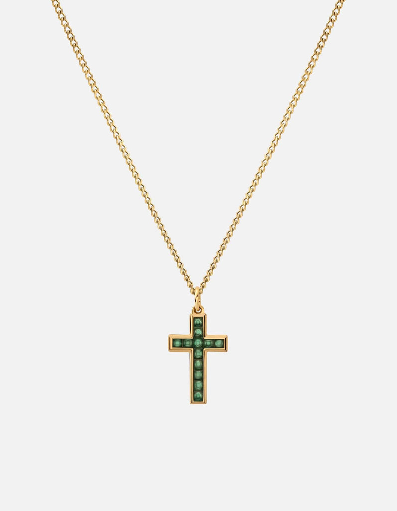 Miansai Necklaces Kruse Agate Necklace, Gold Vermeil Green / 24 in.
