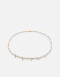 Miansai Necklaces Calla Choker, Gold Vermeil 2 Letters / Polished Gold w/Pearls / 15 in. / Monogram: Yes