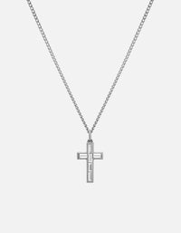 Miansai Necklaces Cruxe Baguette Diamond Necklace, Sterling Silver Polished Silver / 21 in.