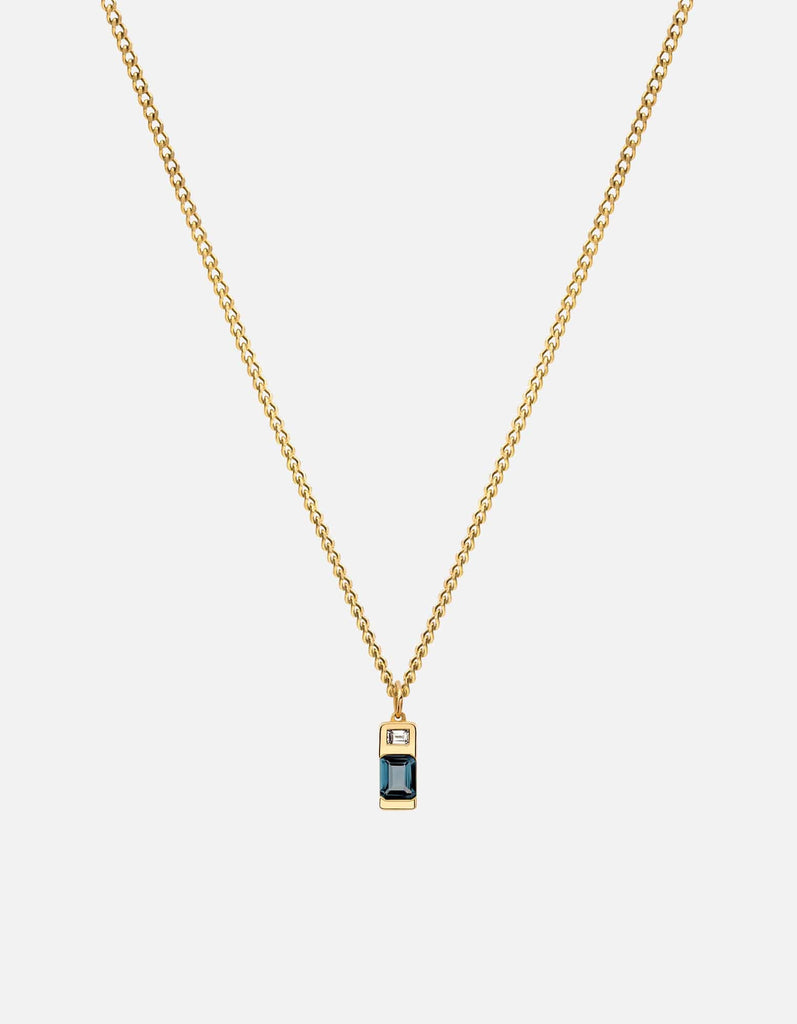 Miansai Necklaces Everett London Blue Topaz Pendant Necklace Blue / 21in.