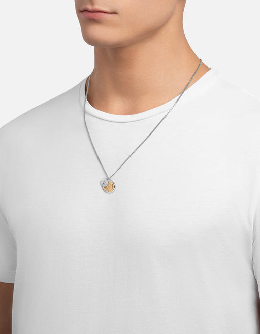 Miansai Necklaces Sparrow Pendant Necklace, 14k Yellow Gold/Sterling Silver Polished Silver/Polished Gold / 22in.