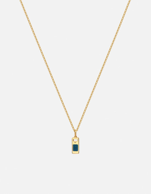 Miansai Necklaces Everett London Blue Topaz Necklace, Gold Vermeil/Baguette Sapphire Blue / 16 in.- 18 in.