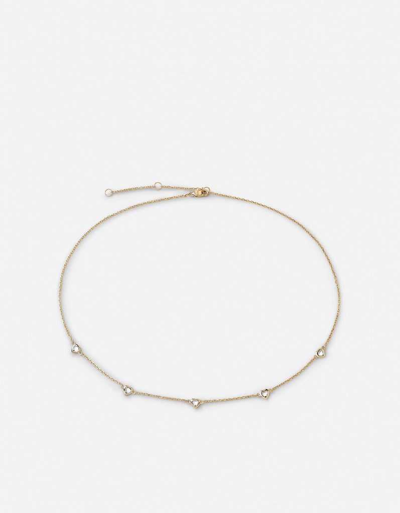 Miansai Necklaces Amore Topaz Heart Choker, Gold Vermeil Polished Gold / 15 in.