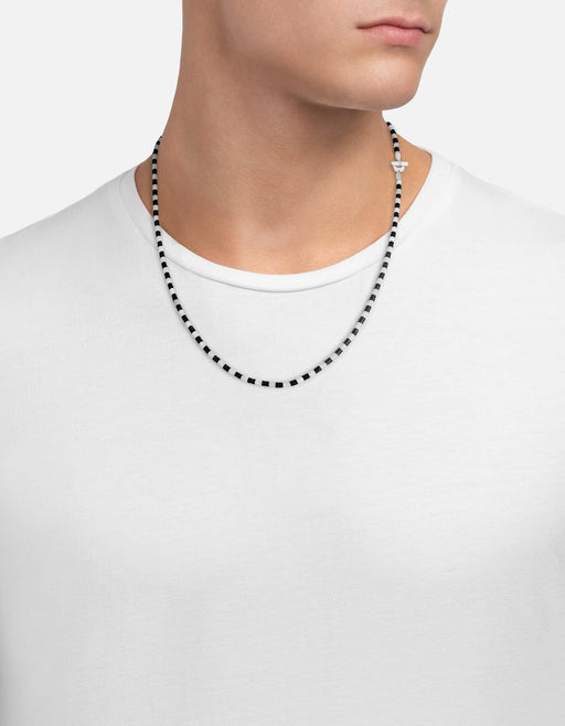 Miansai Necklaces Kai Onyx Necklace, Sterling Silver Black/White / 22.5 in.
