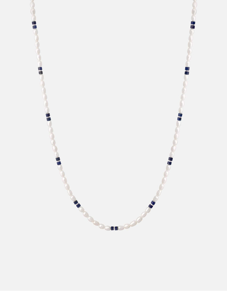 Miansai Necklaces Cash Lapis Pearl Necklace, Sterling Silver Blue/White / 21 in.