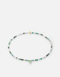 Miansai Necklaces Mushroom Beaded Pearl Choker, Gold Vermeil Green / 15 in.