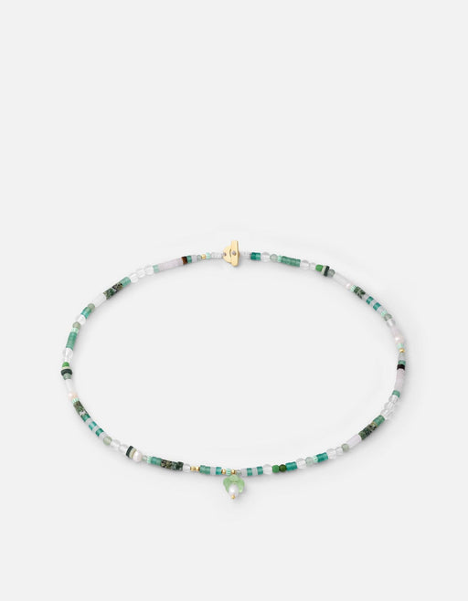 Miansai Necklaces Mushroom Beaded Pearl Choker, Gold Vermeil Green / 15 in.