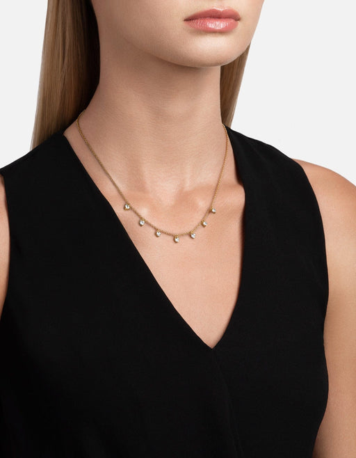 Miansai Necklaces Adora Heart Choker, Gold Vermeil/Sapphire Polished Gold/Sapphire / 15in.- 17in.