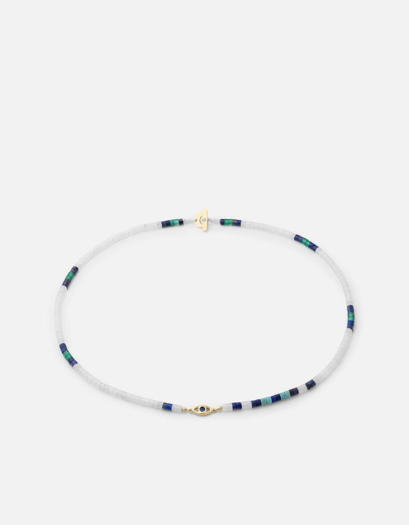 Miansai Necklaces Evil Eye Beaded Choker, Gold Vermeil/Sapphire Blue / 15 in.