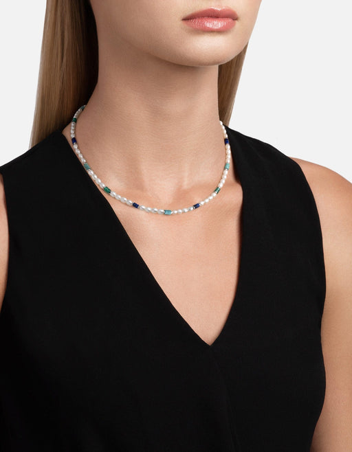 Miansai Necklaces Ravi Pearl Choker, Sterling Silver Multi / 15 in.