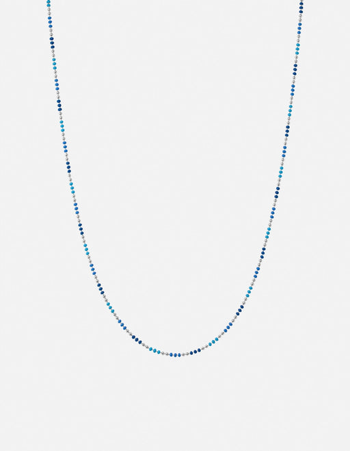Miansai Necklaces Orb 1.5mm Chain Necklace, Sterling Silver w/Blue Enamel Blue/Silver / 21in.