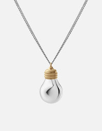 Miansai Necklaces Light Bulb Vial Necklace, Sterling Silver Polished Silver / 24 in.