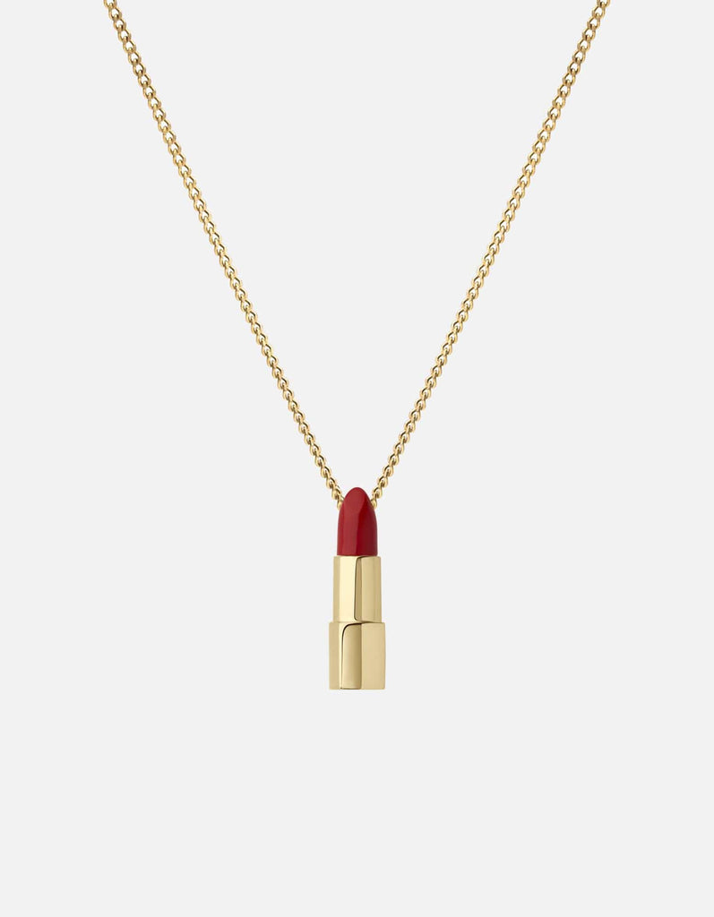 Miansai Necklaces Lipstick Pendant Necklace, Gold Vermeil/Red Red/Gold / 22 in.