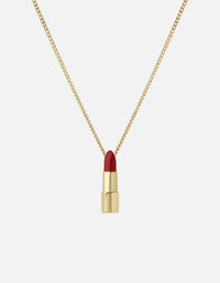 Miansai Necklaces Lipstick Pendant Necklace, Gold Vermeil/Red Red/Gold / 22 in.