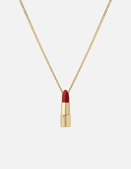 Miansai Necklaces Lipstick Pendant Necklace, Gold Vermeil/Red Red/Gold / 22 in.